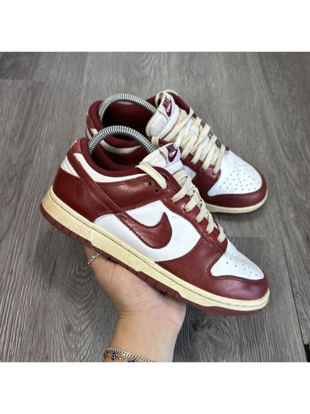 Nike Dunk Low Premium Womens Size 8 Red White Athletic Shoes Sneakers FJ4555-100